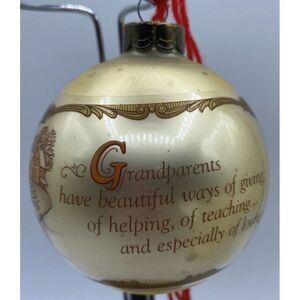VTG Hallmark Grandparents Glass Ball‎ Ornament 1980 Early Winter Currier Ives